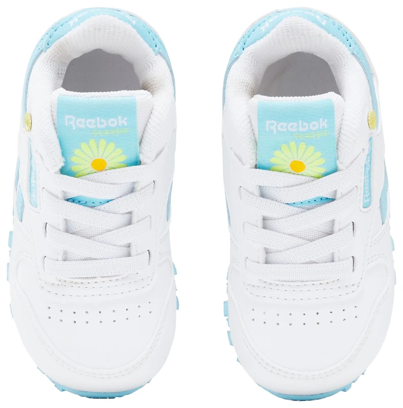 Reebok Girls Classic Leather - Girls' Toddler Shoes Electric Yellow/Digital Blue/White