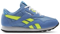 Reebok Girls Reebok Classic Nylon - Girls' Preschool Shoes Essential Blue/Solar Acid Yellow/Aluminum Blue Size 11.0