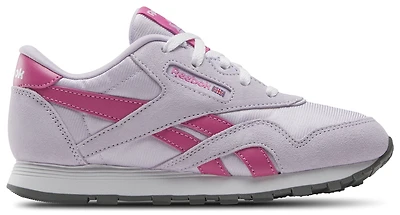 Reebok Girls Reebok Classic Nylon - Girls' Preschool Shoes Digital Gleam/True Pink/White Size 03.0