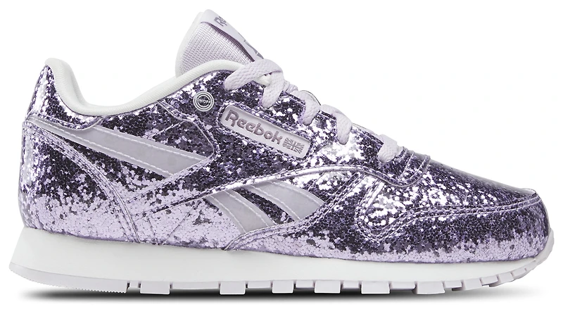 Reebok Girls Classic Leather Step N' Flash 2.0 - Girls' Preschool Shoes Digital Gleam/Purple/Ftwr White