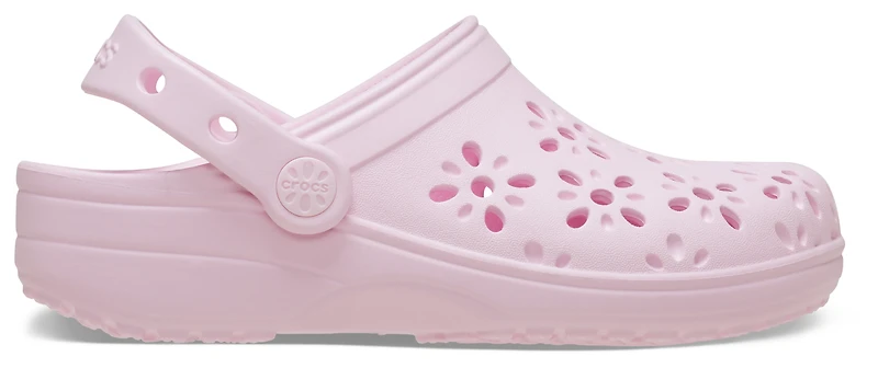 Crocs Girls Floral Cutout Clogs - Girls' Toddler Shoes Pink Milk