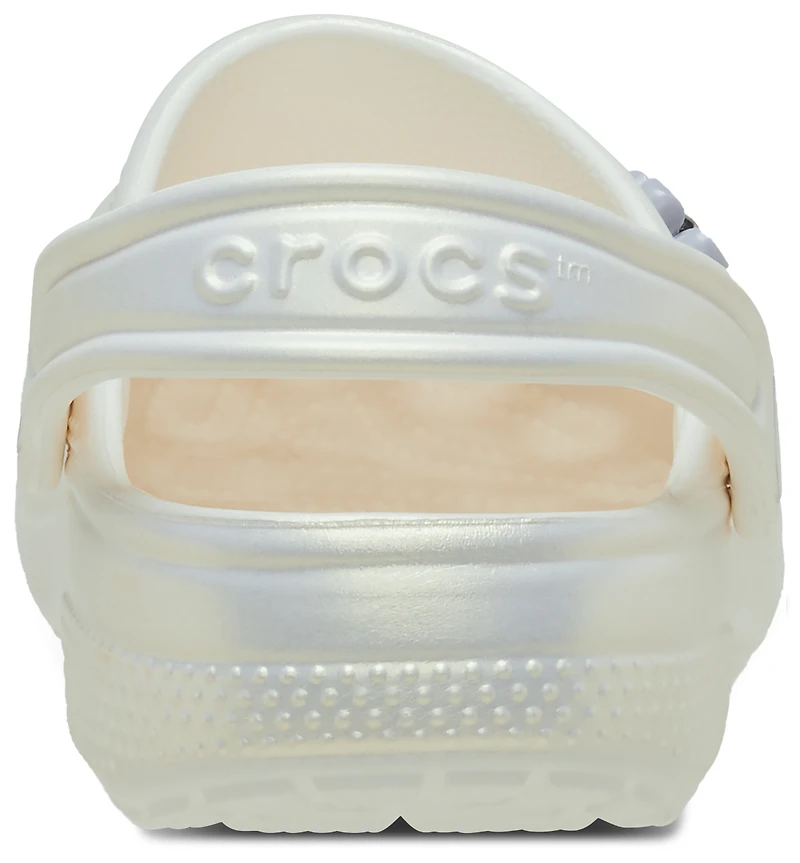 Crocs Girls Classic Iridescent Charm Clogs - Girls' Grade School Shoes Chalk/Multi