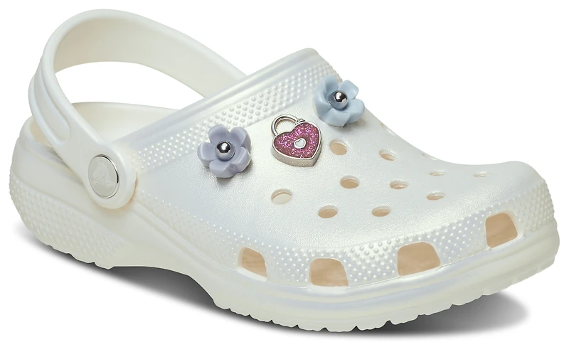 Crocs Girls Classic Iridescent Charm Clogs - Girls' Grade School Shoes Chalk/Multi