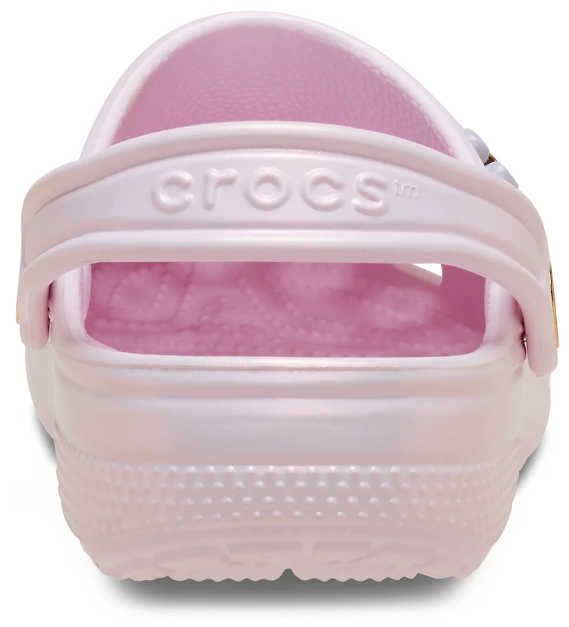 Crocs Girls Classic Iridescent Charm Clogs