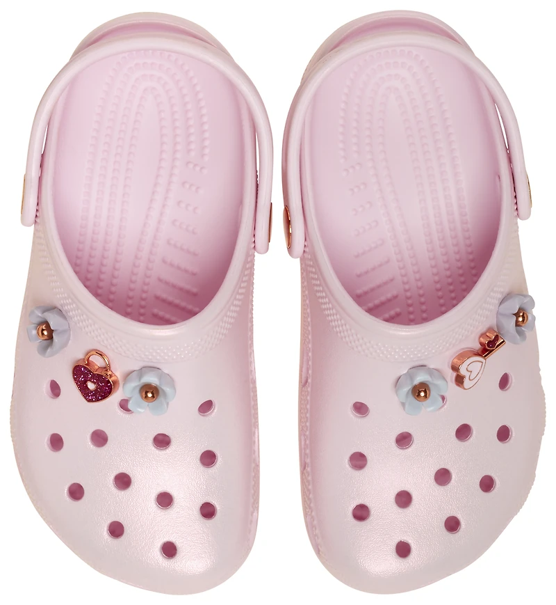 Crocs Girls Classic Iridescent Charm Clogs