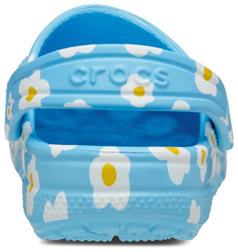Crocs Girls Classic Clogs - Girls' Toddler Shoes Blue/White/Daisy