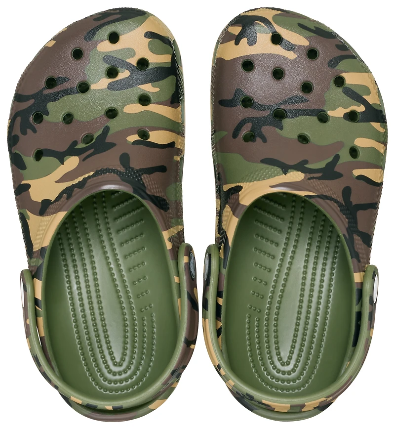 Crocs Boys Classic Camo Clogs - Boys' Grade School Shoes Multi/Army Green