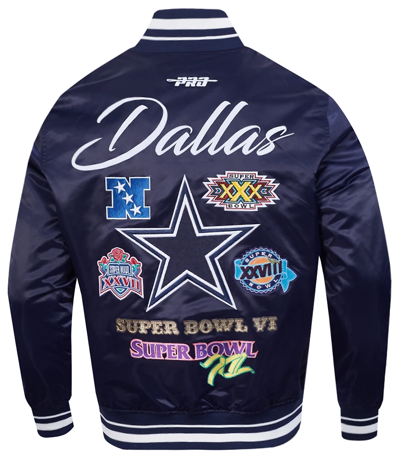 Pro Standard Cowboys Champions Rib Satin Jacket - Men's