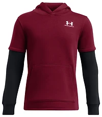 Under Armour Boys Under Armour Icon Fleece Jersey Hoodie - Boys' Grade School Cardinal/Black/White Size M