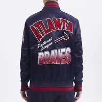Pro Standard Atlanta Braves Turn It Up M Rib Satin Jacket - Men's