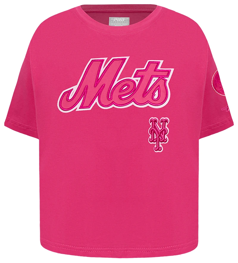 Pro Standard New York Mets Triple Pink Ss Boxy Tee - Girls' Grade School