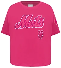 Pro Standard New York Mets Triple Pink Ss Boxy Tee - Girls' Grade School