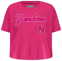 Pro Standard New York Yankees Triple Pink Ss Boxy Tee - Girls' Grade School