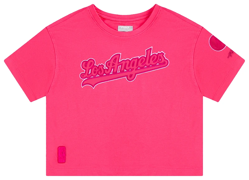 Pro Standard Los Angeles Dodgers Triple Pink Ss Boxy Tee - Girls' Grade School
