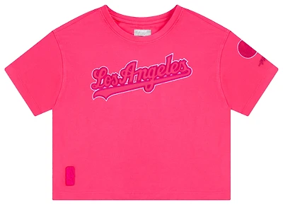 Pro Standard Los Angeles Dodgers Triple Pink Ss Boxy Tee - Girls' Grade School