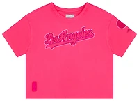 Pro Standard Los Angeles Dodgers Triple Pink Ss Boxy Tee - Girls' Grade School