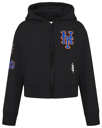 Pro Standard Girls New York Mets Classic Flc Fz Hoodie - Girls' Grade School Black