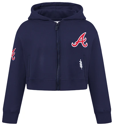 Pro Standard Atlanta Braves Classic Flc Fz Hoodie - Girls' Grade School