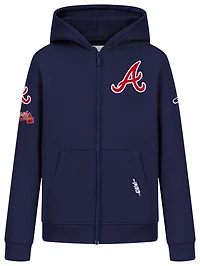 Pro Standard Atlanta Braves Classic Flc Fz Hoodie - Boys' Grade School