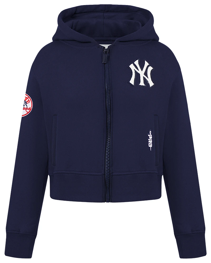 Pro Standard Girls Pro Standard New York Yankees Classic Flc Fz Hoodie - Girls' Grade School Midnight Navy Size L