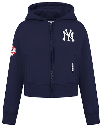 Pro Standard Girls Pro Standard New York Yankees Classic Flc Fz Hoodie - Girls' Grade School Midnight Navy Size L