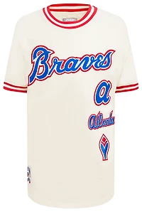 Pro Standard Atlanta Braves Retro Classic Ss Striped Rib Tee - Boys' Grade School