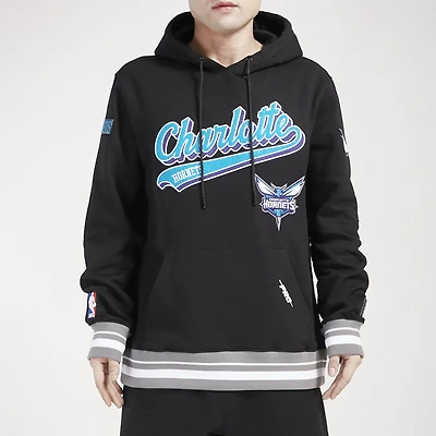 Pro Standard Hornets Script Fleece P/O Hoodie - Men's