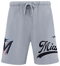 Pro Standard Marlins Living Large Fleece Shorts - Men's