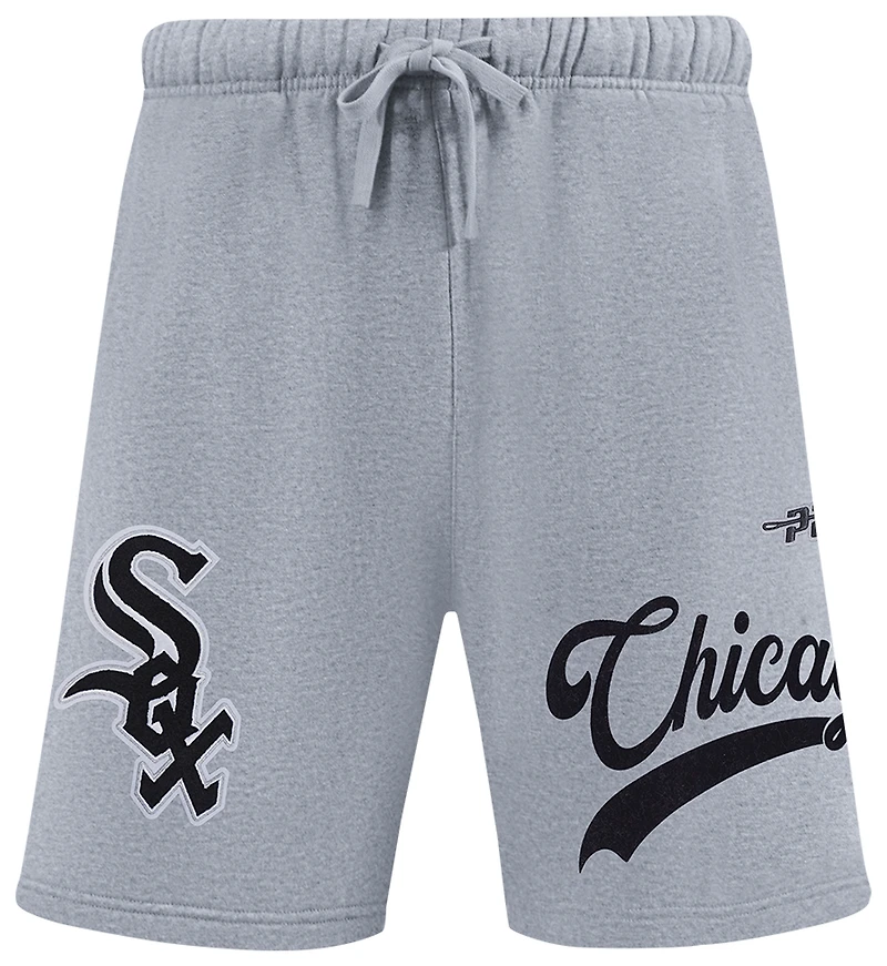 Pro Standard White Sox Living Large Fleece Shorts - Men's