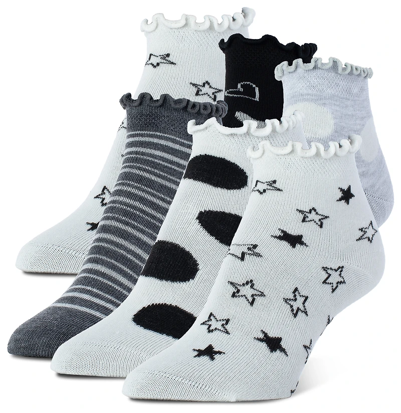 Implus Sof Sole Low Quarter Lettuce Edge Socks 6 Pack - Girls' Grade School