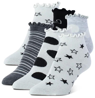 Implus Sof Sole Low Quarter Lettuce Edge Socks 6 Pack - Girls' Grade School