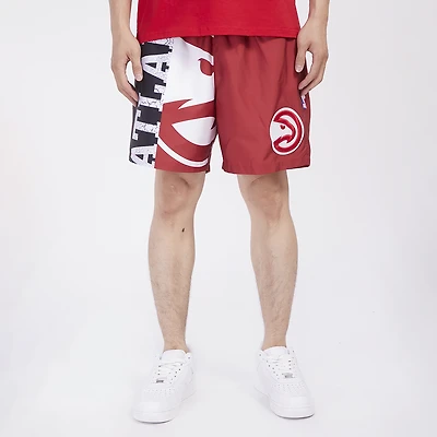 Pro Standard Hawks Split Mash Up Logo Woven Shorts - Men's