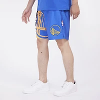 Pro Standard Warriors Split Mash Up Logo Woven Shorts - Men's