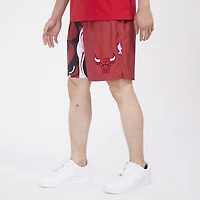 Pro Standard Bulls Split Mash Up Logo Woven Shorts - Men's