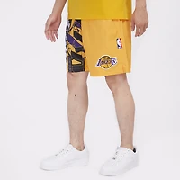 Pro Standard Lakers Split Mash Up Logo Woven Shorts - Men's