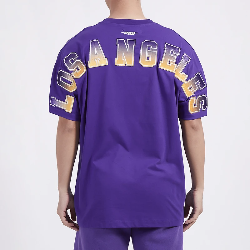Pro Standard Lakers Oversized Large Letters CJ DS T-Shirt - Men's