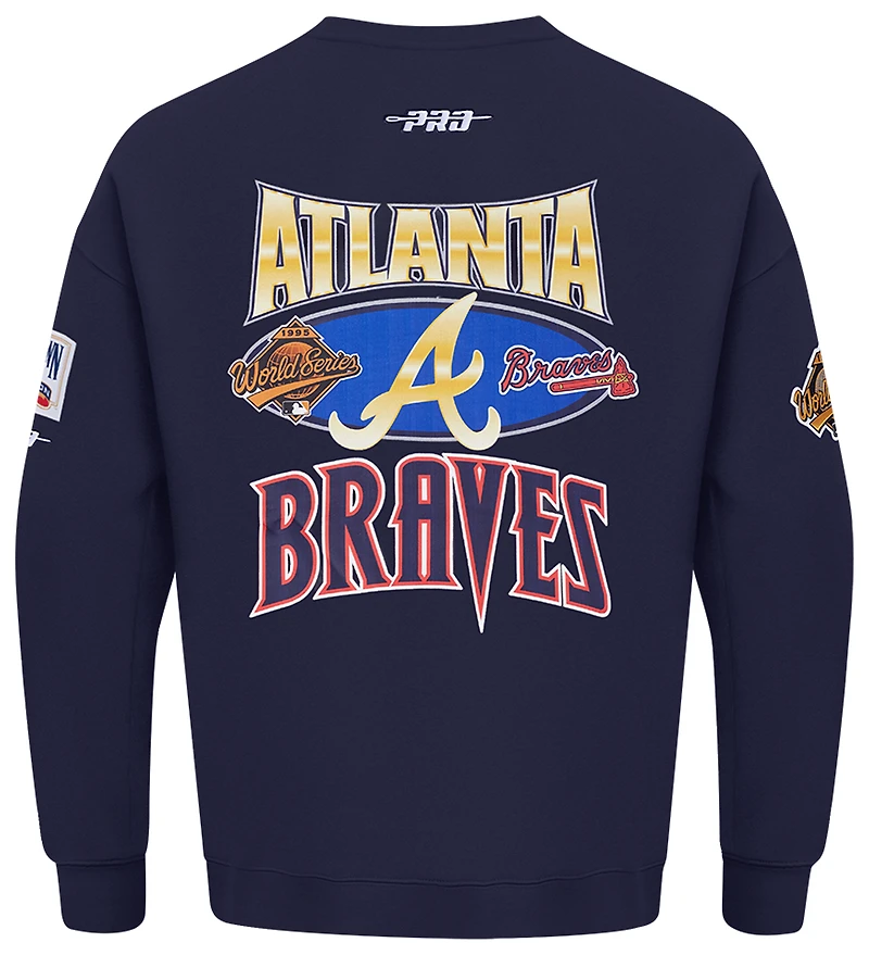 Pro Standard Braves Champs Drop Shoulder Crew - Men's