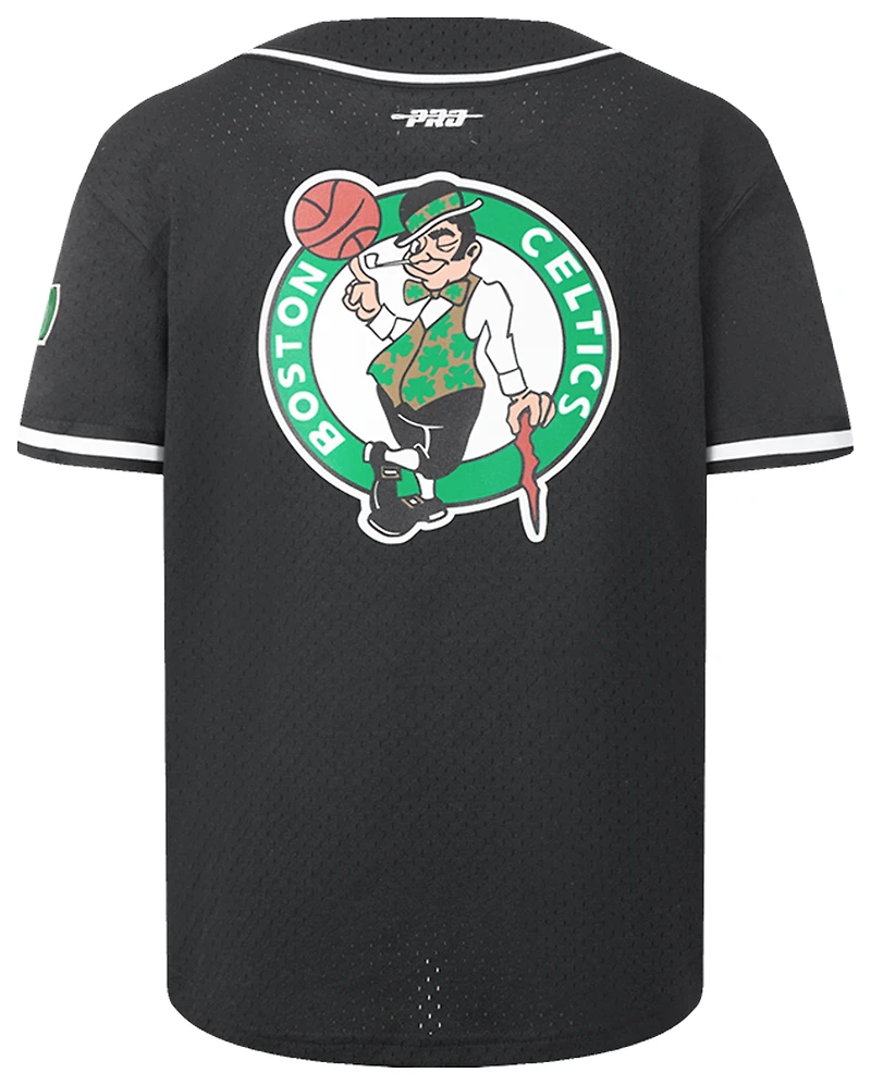 Pro Standard Boys Pro Standard Boston Celtics Classic Mesh Button Down Shirt - Boys' Grade School Black Size L
