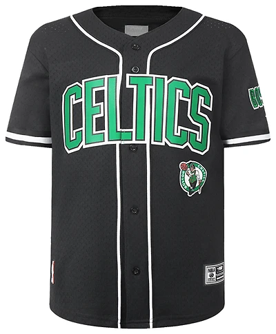 Pro Standard Boys Pro Standard Boston Celtics Classic Mesh Button Down Shirt - Boys' Grade School Black Size L