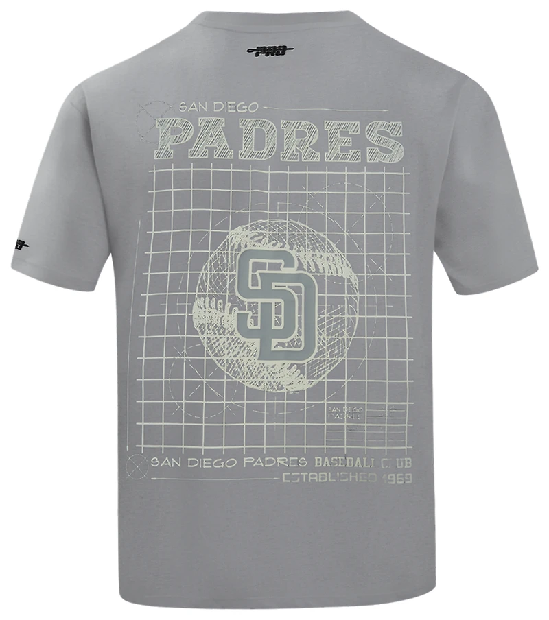 Pro Standard Padres Blueprint Drop Shoulder FC T-Shirt - Men's