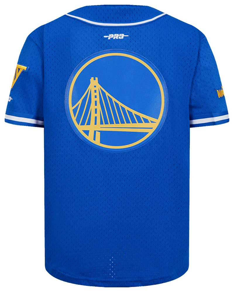 Pro Standard Boys Golden State Warriors Classic Mesh Button Shirt - Boys' Grade School Royal Blue