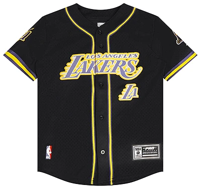 Pro Standard Boys Los Angeles Lakers Classic Mesh Button Shirt - Boys' Grade School Black/Purple