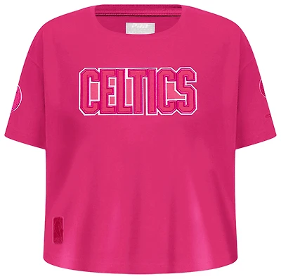 Pro Standard Boston Celtics Triple Pink Ss Boxy Tee - Girls' Grade School