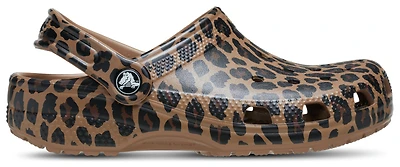 Crocs Girls Leopard Classic Clogs - Girls' Preschool Shoes Sepia