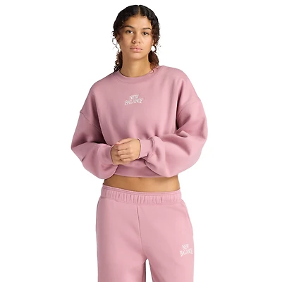 New Balance Linear Heritage Fleece Crew - Women's