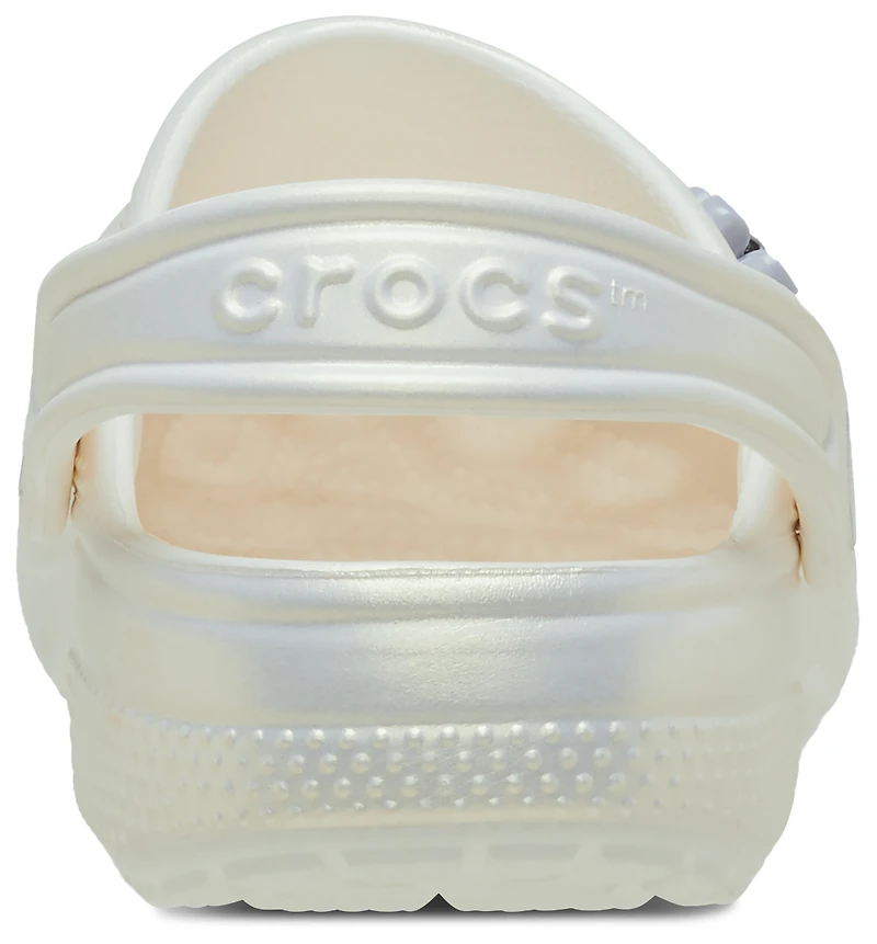 Crocs Girls Classic Iridescent Charm Clogs