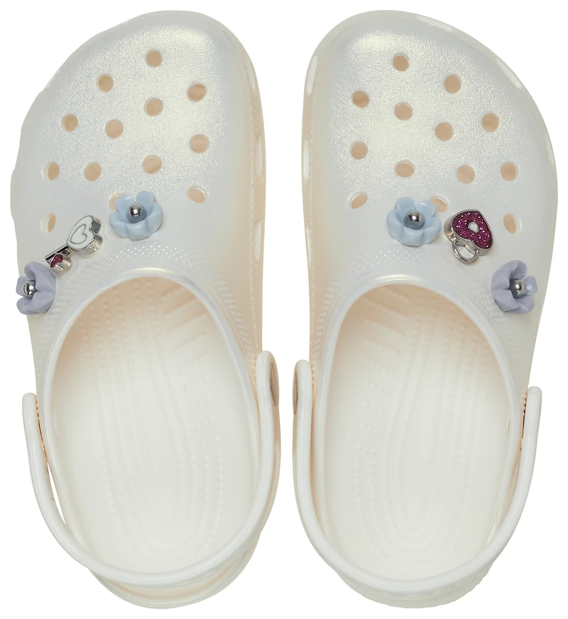 Crocs Girls Classic Iridescent Charm Clogs