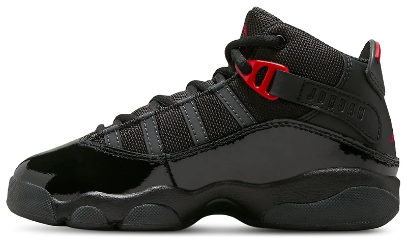 Jordan Boys 6 Rings - Boys' Preschool Basketball Shoes Black/Fire Red/Anthracite