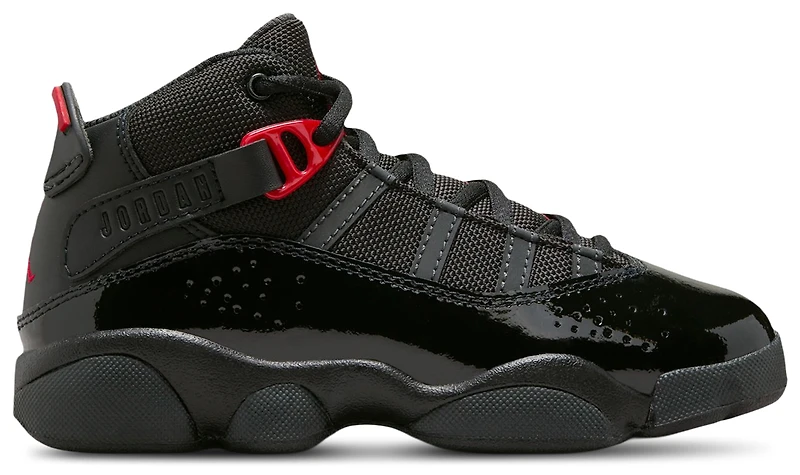 Jordan Boys 6 Rings - Boys' Preschool Basketball Shoes Black/Fire Red/Anthracite
