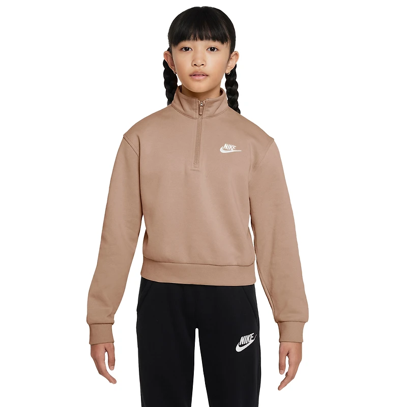 Nike Club Fleece Half-Zip - Girls' Grade School